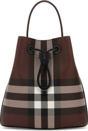 Burberry Brown Check Small Bucket Bag