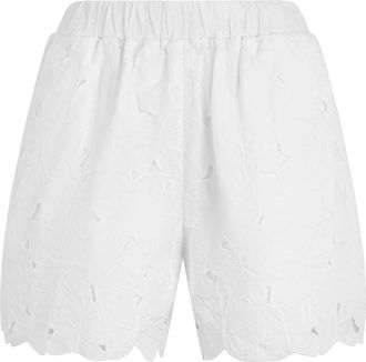 Red Valentino Butterfly Cut-Out Taffeta Shorts - Dames - Korte Broeken - Wit - S - Polyester - Korte Broeken