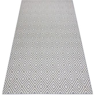 RugsX Carpet SISAL FLAT 48607637 Squares diamonds grey / cream grey 160x230 cm