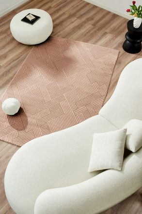 Nazar Rugs Alfombra con dise&ntilde;o de arco en relieve - mocca - 80x150 cm