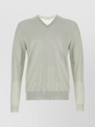 The Row dimarco v-neck ribbed sweater with long sleeves