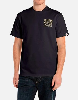 Replay Mens Replay Blue Jeans T Shirt Dark Navy - Size: 38