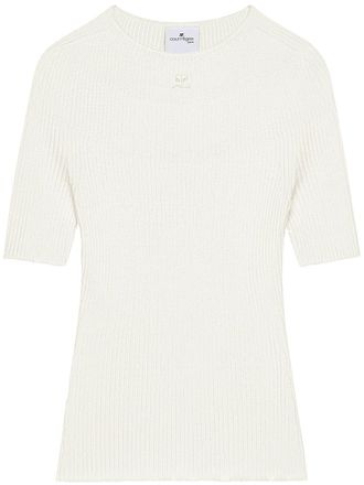 Courr&egrave;ges Fitted Ribbed Knit Sweater