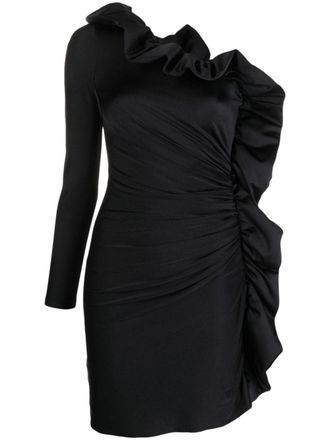 P.A.R.O.S.H. ruffled one-shoulder dress - Black