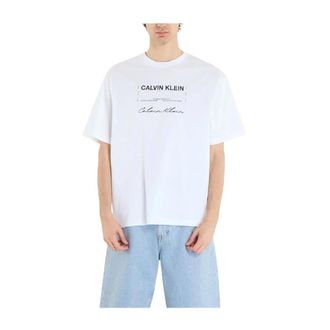 Calvin Klein T-Shirts, male, White, Size: XS T-Shirt