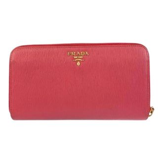 Prada Pre-owned Wallets, female, Pink, Size: ONE SIZE Pre-owned Saffiano Leather Long Wallet