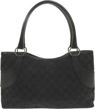 Gucci Black Gg Canvas Handbag Tote Bag (Pre-Owned)