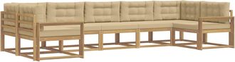 vidaXL Conjunto De Sof&aacute;s De Exterior 7 Uds. Y Beige Vidaxl
