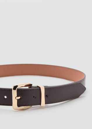 Mango Cintura fibbia rilievo cioccolato - Donna - XL - MANGO