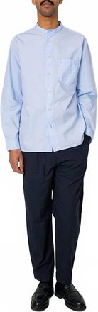 Folk Signal Straight Leg Pant In Black Tech Poplin