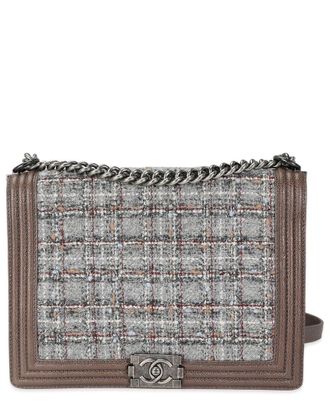 Chanel Multicolor Caviar and Tweed Large Boy Handbag (Authentic Pre-Loved)
