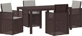 vidaXL Conjunto De Comedor De Jard&iacute;n 5 Uds. Marr&oacute;n Y Gris Claro Pp Vidaxl
