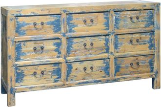 Moycor Bufet de madera azul envejecido anch. 150 cm