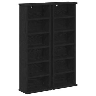vidaXL Cabinet Para Cds 2 Uds. Roble Negro 60 X 17 X 92 Cm Vidaxl