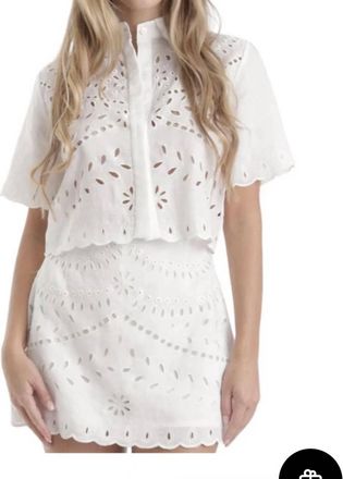 Karina Grimaldi Elin Embroidered Skirt In White