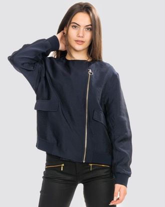 Samsøe & Samsøe Samsoe & Womens Brier Jacket in Dark Blue Viscose - Size Medium