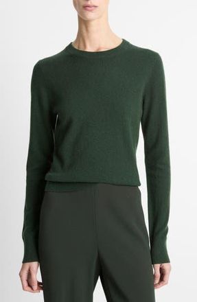 Vince Rib Crewneck Cashmere Sweater in Forest at Nordstrom Rack, Size Small