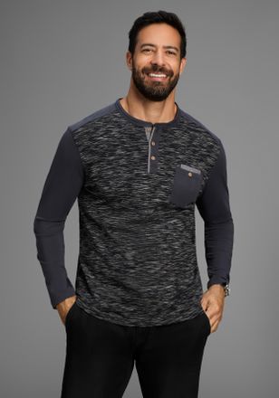 Arizona Longsleeve ARIZONA, Herren, Gr. XXL (60/62), grau (anthrazit), Single Jersey, Obermaterial: 100% Baumwolle. Besatz: 100% Baumwolle, meliert, regular f