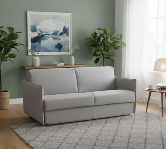 Dmora Dmora - Sof&aacute; Fijo 3 Plazas Severo, Sof&aacute; Lineal Para Sal&oacute;n, Acolchado, Desenfundable, Calidad 100% Made In Italy, 200x95 H90 Cm, Gris