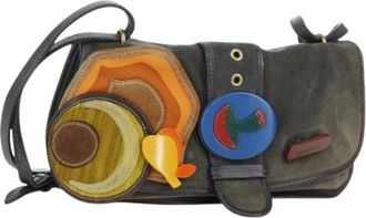 Miu Miu Pre-owned Cross Body Bags, female, Multicolor, Size: ONE SIZE Pre-owned Suede Shoulder Bag
