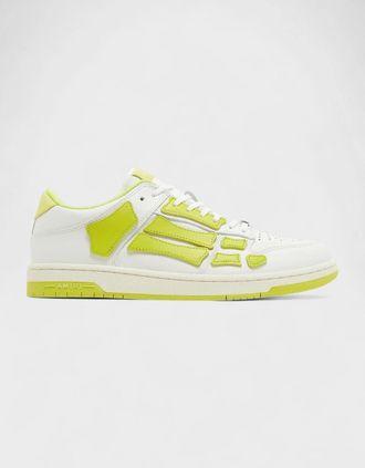 Amiri Mens Skel Top Low White Lime - Yellow - Size: 10