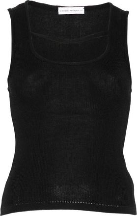 Niccol&ograve; Pasqualetti Geribbelde Tanktop - Dames - Tops zonder mouwen - Zwart - XS - Katoen - Tops