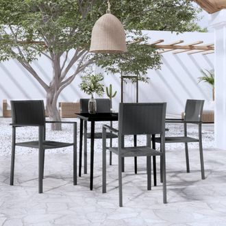 vidaXL Juego De Comedor Para Jard&iacute;n 5 Piezas Negro Vidaxl