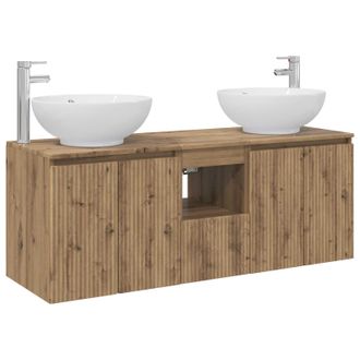 vidaXL Juego De Muebles De Ba&ntilde;o 3 Uds. Roble Artisan Vidaxl