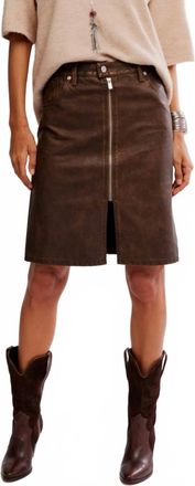 Free People Sycamore Vegan Midi Skirt In Rusty
