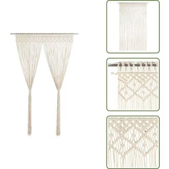 vidaXL The Living Store Tenda Macram&egrave; 140x240 cm in Cotone - Tenda in cotone