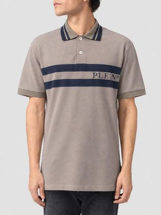 Philipp Plein Polo a righe in cotone con logo e profili a contrasto