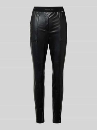 Marc Cain Slim Fit Hose in Leder-Optik in Black, Größe 34