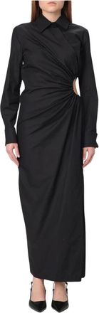 Max Mara Kleedjes, Dames, Zwart, 2Xs, Polyester, Elegante Zwarte Jurk met Cutout