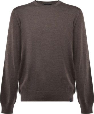 Fay Trui met ronde hals - Heren - Ronde hals truien - Bruin - XL - Wol - Truien & Vesten