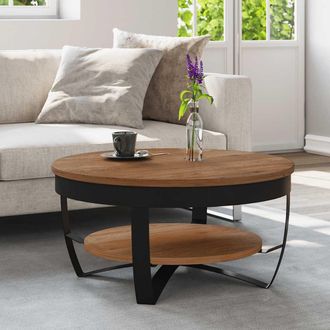 vidaXL Mesa De Centro De Madera Maciza De Acacia 65x65x32 Cm Vidaxl