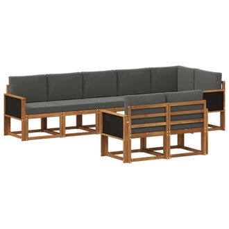 vidaXL Conjunto De Sof&aacute;s De Exterior 8 Pcs Natural Y Antracita Vidaxl