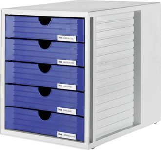 Han Systembox 1450-14 Cassettiera Grigio luminescente din A4, din C4 Numero cassetti: 5
