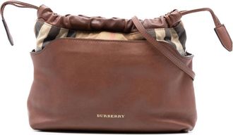 Burberry Pre-owned Burberry House Check Canvas and Calfskin Little Crush Crossbody GIA67NIFK125E70Y
