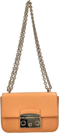 Furla Metropolis Melone - Dames - Schoudertassen - Oranje - ONE Size - Leer - Tassen