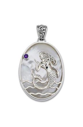 Samuel B. Oval Mermaid Pendant in Mop Multi Color at Nordstrom Rack