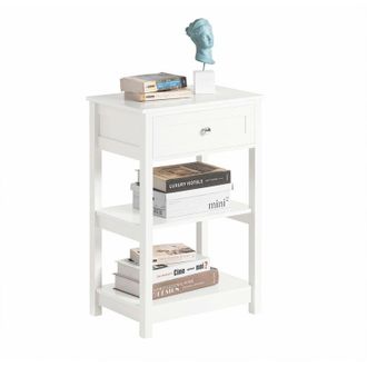 SoBuy Tavolino da divano, tavolino da salotto o soggiorno, con cassetto,Bianco FBT46-W - Sobuy