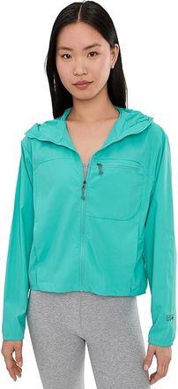 Mountain Hardwear Wind Veiltm Hooded Jacket Womens Clothing Aqua Marina : LG, Nylon