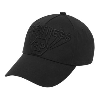 Philipp Plein Baseballpet met Geborduurd Logo - Heren - Petten - Zwart - ONE Size - Katoen - Accessoires