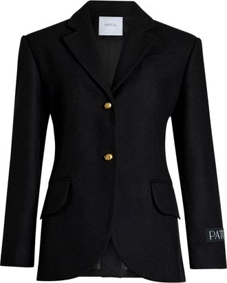 Patou belted jacket - women - Virgin Wool/Viscose Crepe/Cashmere - 34 - Black