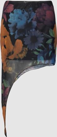 Review Asymmetrischer Mesh Minirock mit Floralem Muster in Black, Gr&ouml;&szlig;e XS