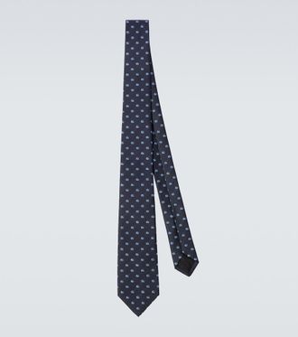 Gucci Corbata de seda en jacquard con GG