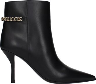Gucci Damens Stiefeletten aus schwarzem Leder