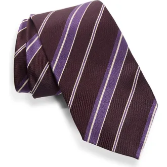 Tom Ford Stripe Jacquard Silk Tie in Vva Violet Multicolor at Nordstrom