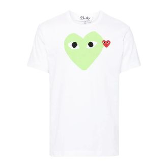 Comme Des Gar&ccedil;ons T-Shirt Emblem Heart - male - Comme des Gar&ccedil;ons Play - T-Shirts - White - XS - Tops