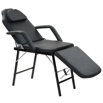 vidaXL Camilla De Esteticista Cuero Sint&eacute;tico 185x78x76 Cm Negra